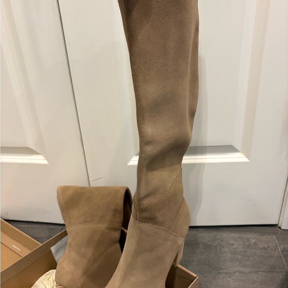 Dolce Vita Flynn Truffle Suede Knee Hogh Boots NEW - Picture 5 of 9